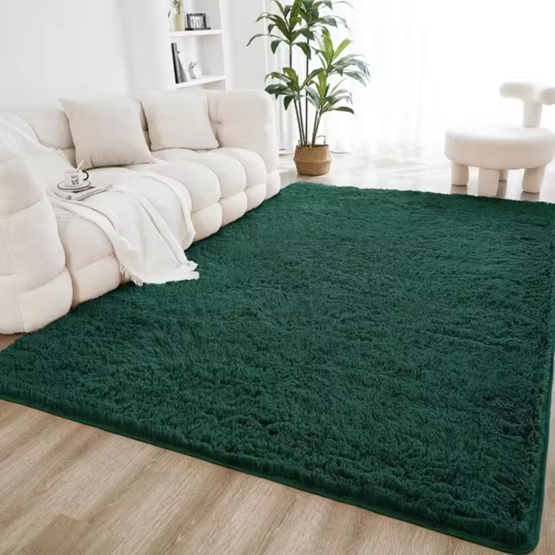 Ultra Soft White Furry Area Rug for Living Room 1
